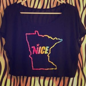 MN Nice off the shoulder black crop top